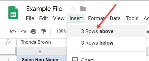 Cách chèn nhiều hàng trong Google Sheets 